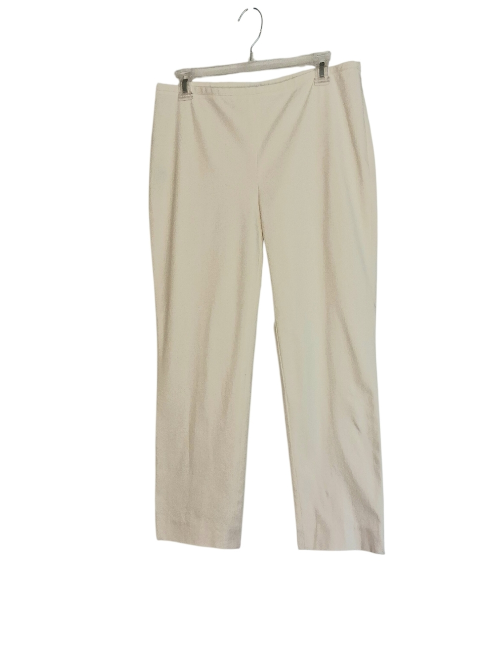 J. McLaughlin Flat Front Straight Leg Midrise Cotton Blend Pants Sz 10 Ivory